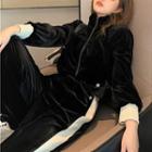 Two-tone Velvet Jacket / Two-tone Velvet Pants