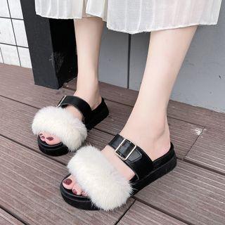 Fluffy Platform Sandals
