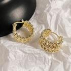 Alloy Chain Hoop Earring 1 Pair - Gold - One Size
