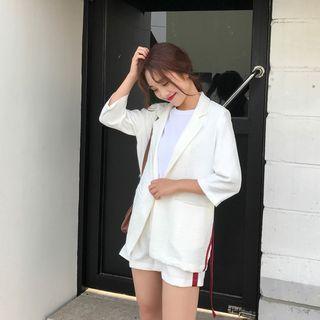 3/4-sleeve Plain Casual Blazer