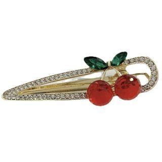 Cherry Rhinestone Hair Clip Cherry - Red - One Size