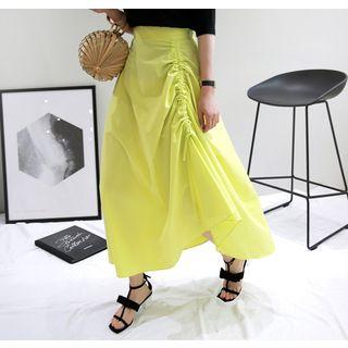 Asymmetric-hem Maxi Flare Skirt