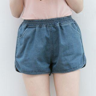 Band Waist Denim Shorts
