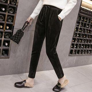 Fleece-lined Velvet Pants