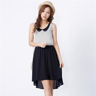 Dotted Collared Dress