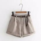 Plain Shorts + Braided Belt
