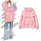 Ruffle Hoodie Pink - One Size