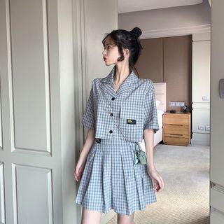 Plain Shirt / Plaid Shirt / Plain Skirt / Plaid Skirt