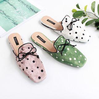 Dotted Square-toe Mules