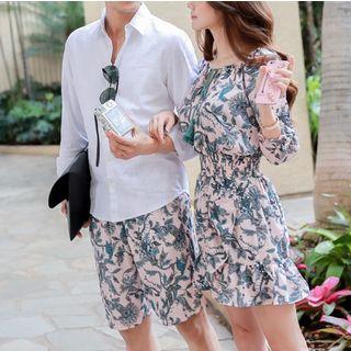 Couple Matching Floral Swim Dress / Beach Shorts