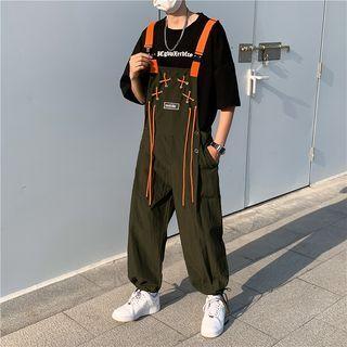 Lace Up Jumper Pants / Elbow-sleeve Lettering T-shirt