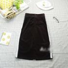 Corduroy Midi A-line Skirt