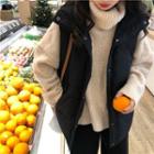 Long-sleeve Turtleneck Plain Sweater Sweater - Almond - One Size