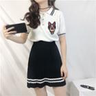Short-sleeve Polo Shirt / Pleated Skirt