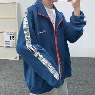 Printed Lettering Zipped Jacket