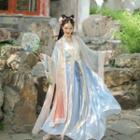 Hanfu Long-sleeve Top / Sleeveless Top / Maxi Skirt