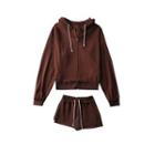 Zip-up Hoodie / Drawstring Mini Skort