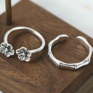 Couple Matching 925 Sterling Silver Open Ring / Set