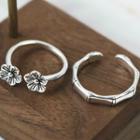 Couple Matching 925 Sterling Silver Open Ring / Set