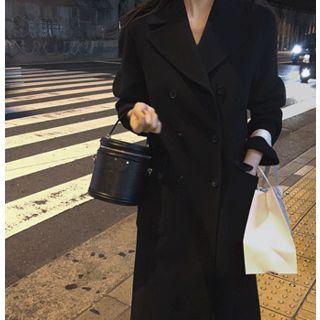 Double-breasted Wool Handmade Coat One Size