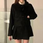 Bow Button-up Jacket / A-line Skirt