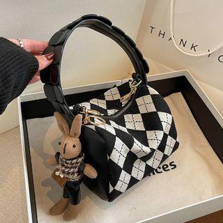 Top Handle Argyle Crossbody Bag / Bag Cham / Set