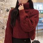Turtleneck Sweater Dusky Red - One Size