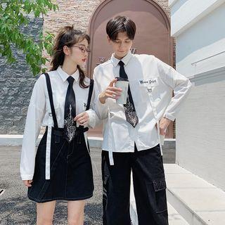Couple Matching Long-sleeve Shirt / Tie / Suspender Mini Skirt / Pants