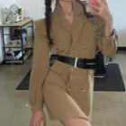 Double-breasted Long-sleeve Coat