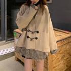 Plaid Shirt / Toggle-front Cape Jacket / Set