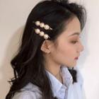 Faux Pearl Hair Clip 1 Pc - Gold - One Size