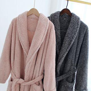 Couple Matching Plain Fleece Robe