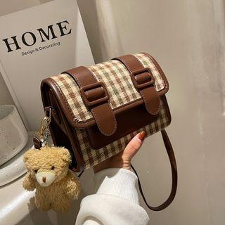 Print Flap Crossbody Bag / Bag Charm / Set
