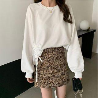 Round-neck Drawstring Long-sleeve Sweatshirt