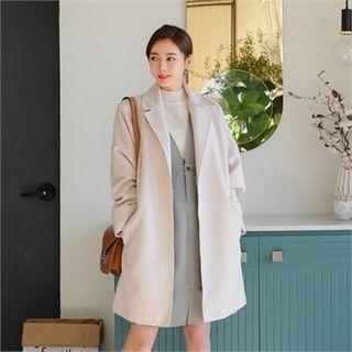 Open-front Oversized Coat With Sash