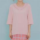 Sailor-collar Short-sleeve T-shirt