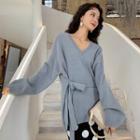 Knit V-neck Strap Sweater