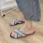 Embellished Slide Flat Sandals
