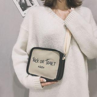 Letters Print Shoulder Square Crossbody Bag