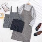 Melange Long-sleeve Top / Houndstooth Acrylic Jumper Dress
