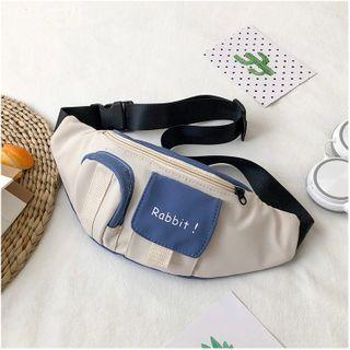 Contrast Color Zip Sling Bag
