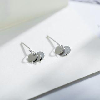 925 Sterling Silver Multi Discs Drop Earrings As Shown In Figure - One Size
