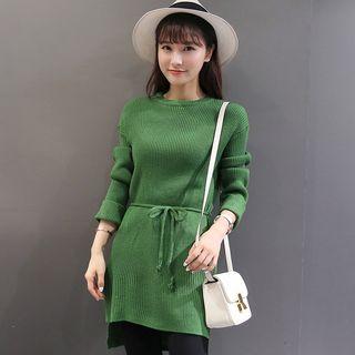 Rib Knit Tunic With Cord