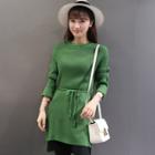 Rib Knit Tunic With Cord