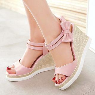 Bow Detail Wedge Sandals