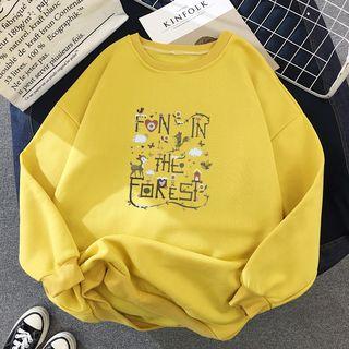 Animal Print Lettering Sweatshirt