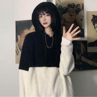 Two-tone Fluffy Hoodie