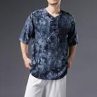Round Neck Tie-dyed Short Sleeve Top