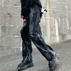 Tie-dyed Straight-leg Jeans