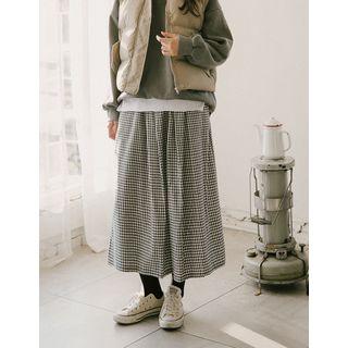 Gingham Maxi Gathered Skirt One Size